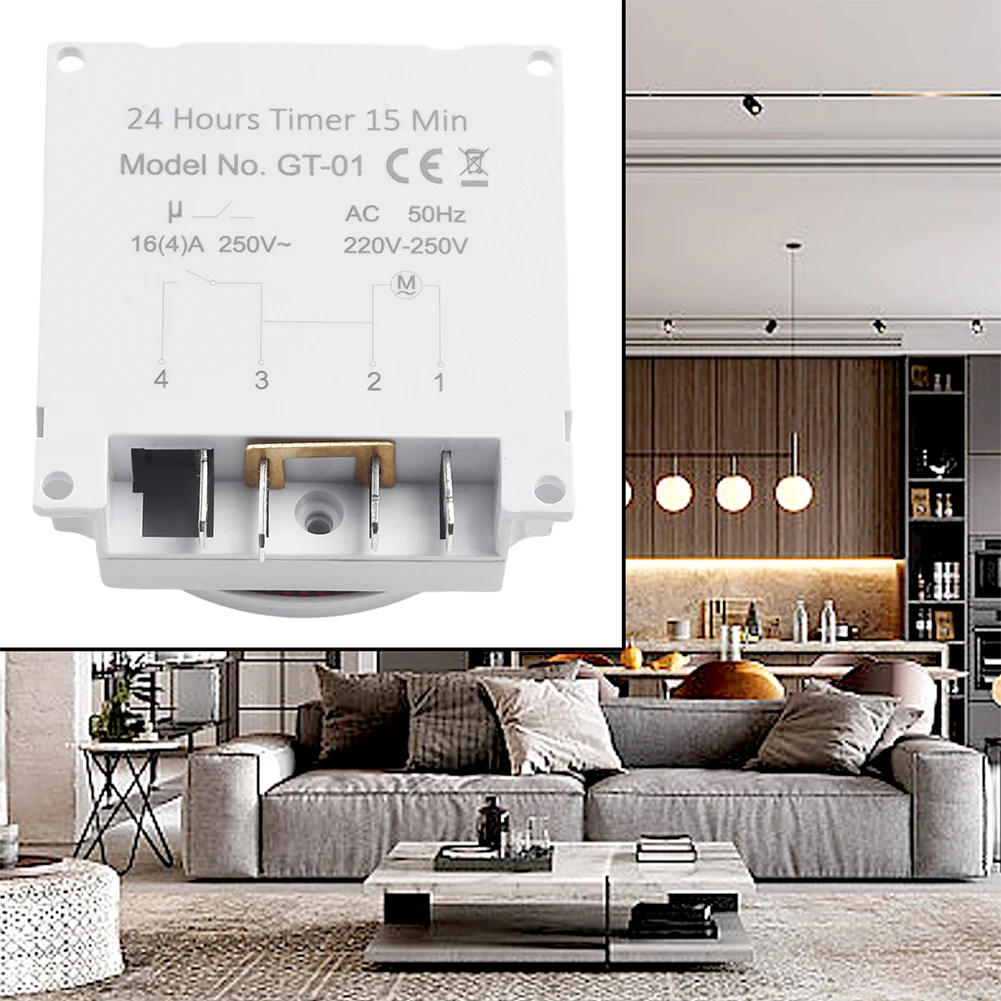 Mechanical 24 Hours Timer Switch Timer Plug In Mechanical Grounded Programmable Smart Countdown Loop Switch Protect Panel 250V