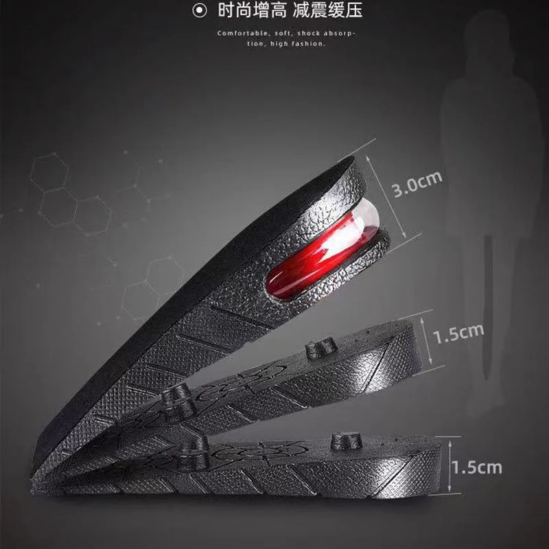 

Multi Layer Detachable Invisible Height Increasing Semi Full Padded Insole with Adjustable Shock Absorption