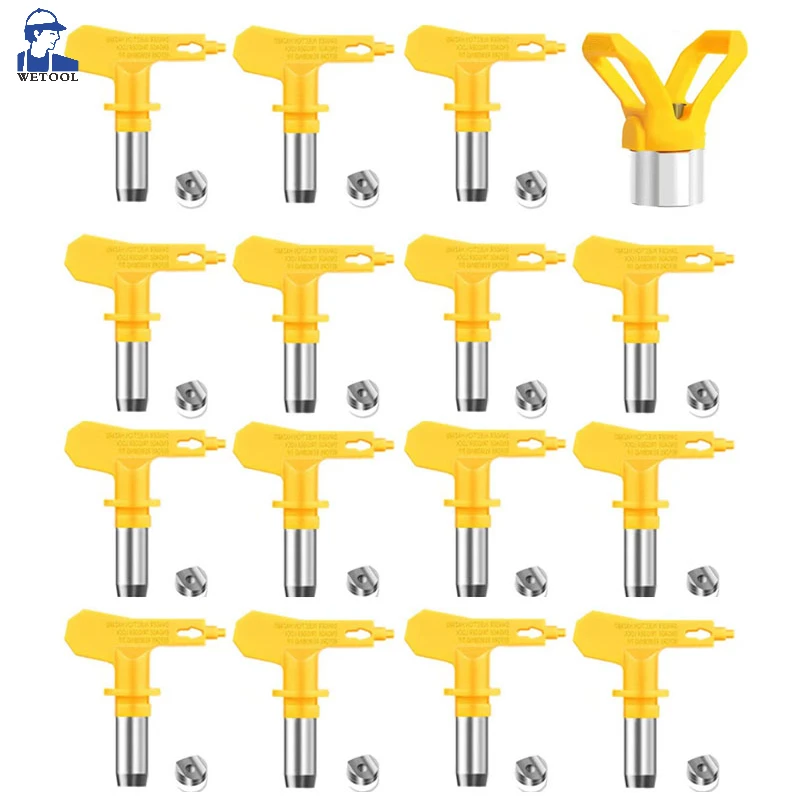 

Wetool 3600psi Airless Tips 109 111 113 209 211 213 for Paint Sprayer Yellow Multiple Models Airless Spray Gun Nozzle Tip