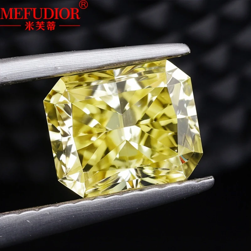 

Moissanite Loose Stone Radiant Cut Yellow Colour 1.0-10ct D VVS Gemstone with Certificate GRA Jewelry Marking Pass Diamond Test