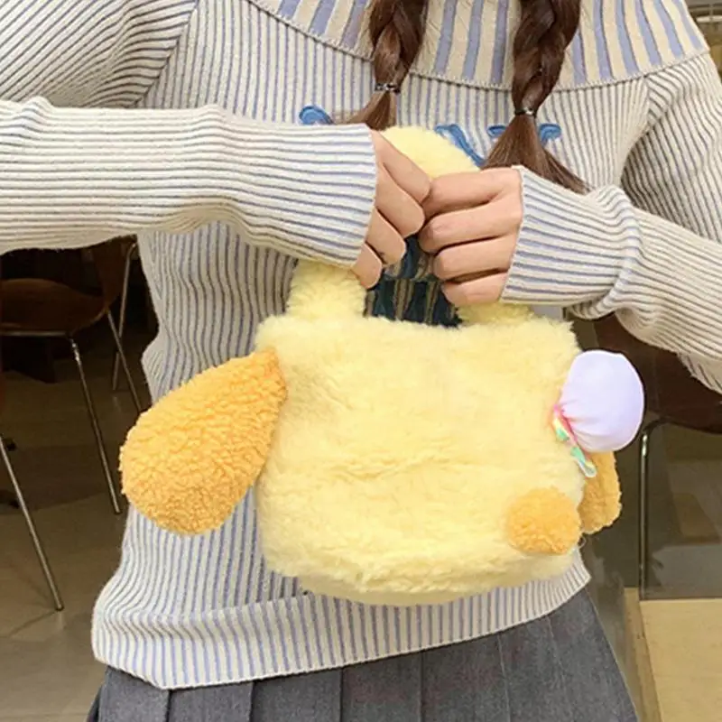 Plush Shoulder Bag Cartoon Plush Dating Bag Fuzzy Plush Coin Pouch Cute Ladies Plush Bag Comfortable For Women And Girls