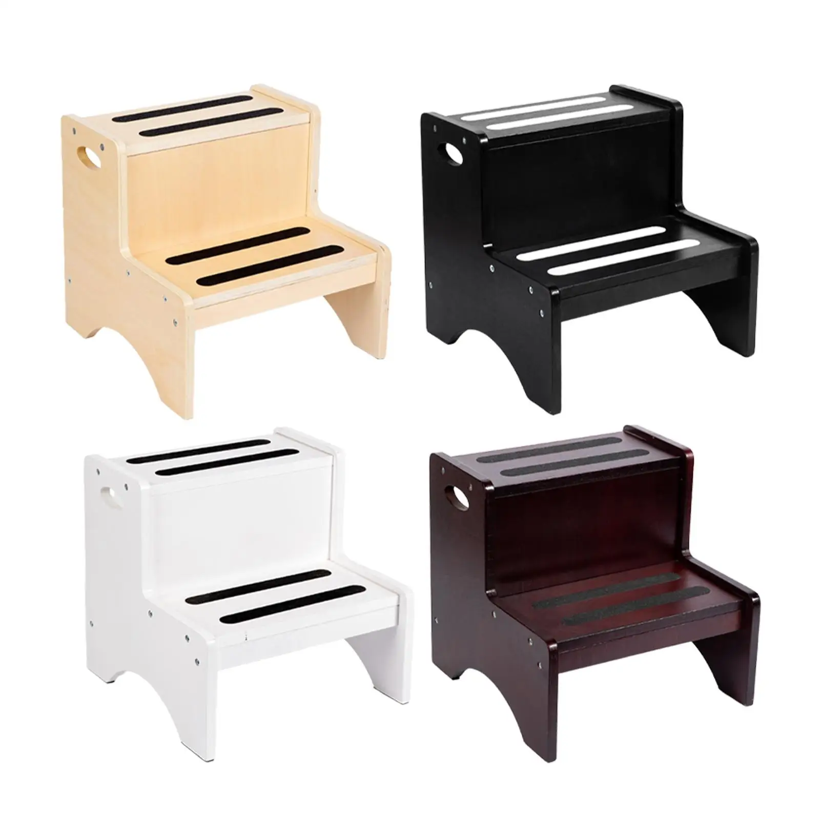 2 خطوة البراز للأطفال مع مقابض المحمولة قعادة التدريب الأطفال الحمام قوي تنوعا السرير خطوة البراز عدم الانزلاق #4