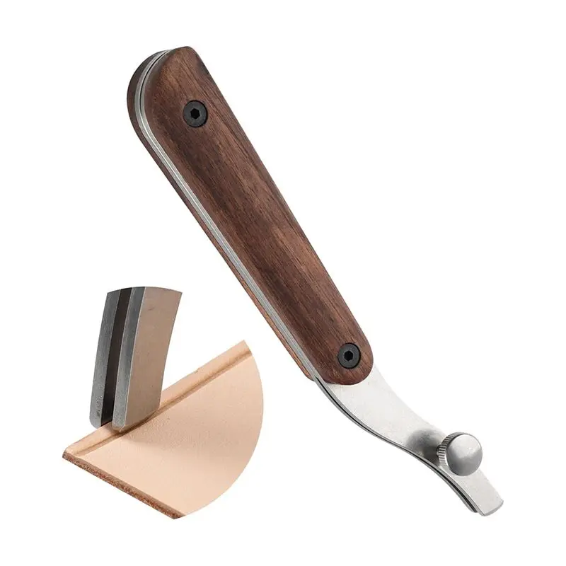 

A60zadjustable Edge Creaser For Leather Crafting And Working Tools, Stainless Steel With Black Walnut Handlemay