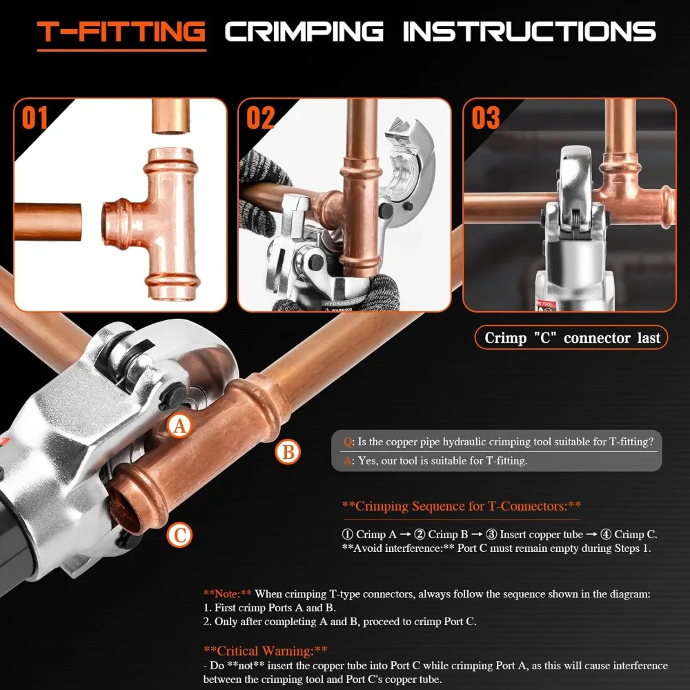 Copper Pipe Crimping Tool - with 1/2
