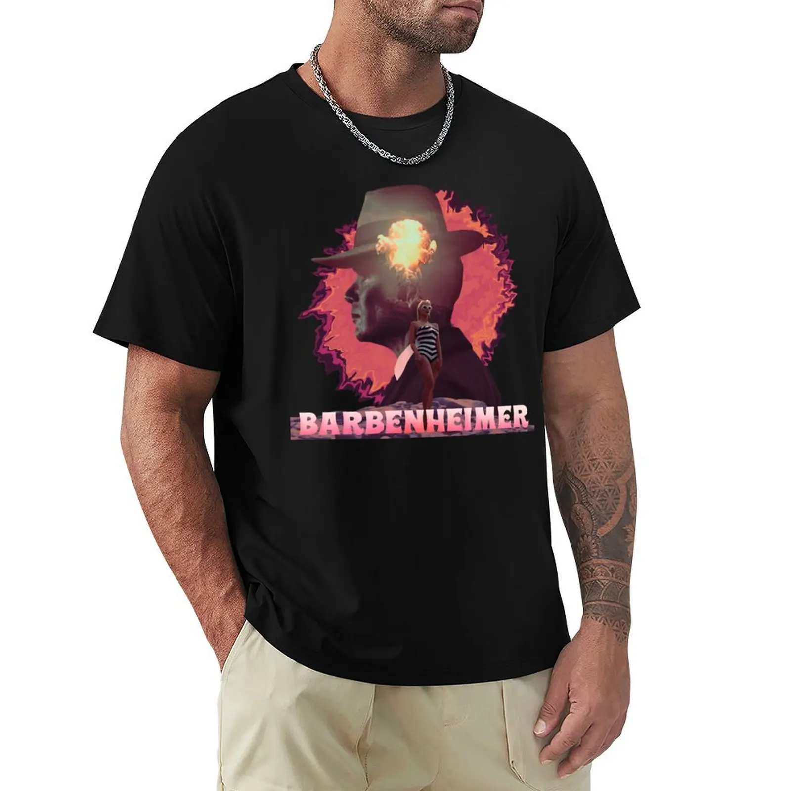 Barbenheimer Design T-Shirt hippie clothes cute tops Men's cotton t-shirt