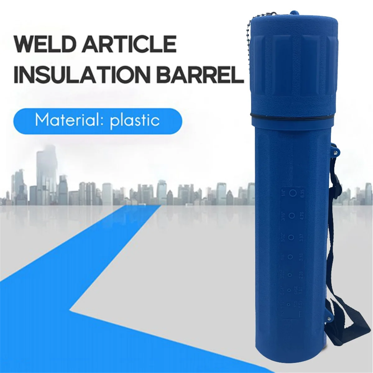 Sale Blue 10LB Guard Welding Weld Electrode Rod Storage Tube Container Hold Cannister with Straps and Chain