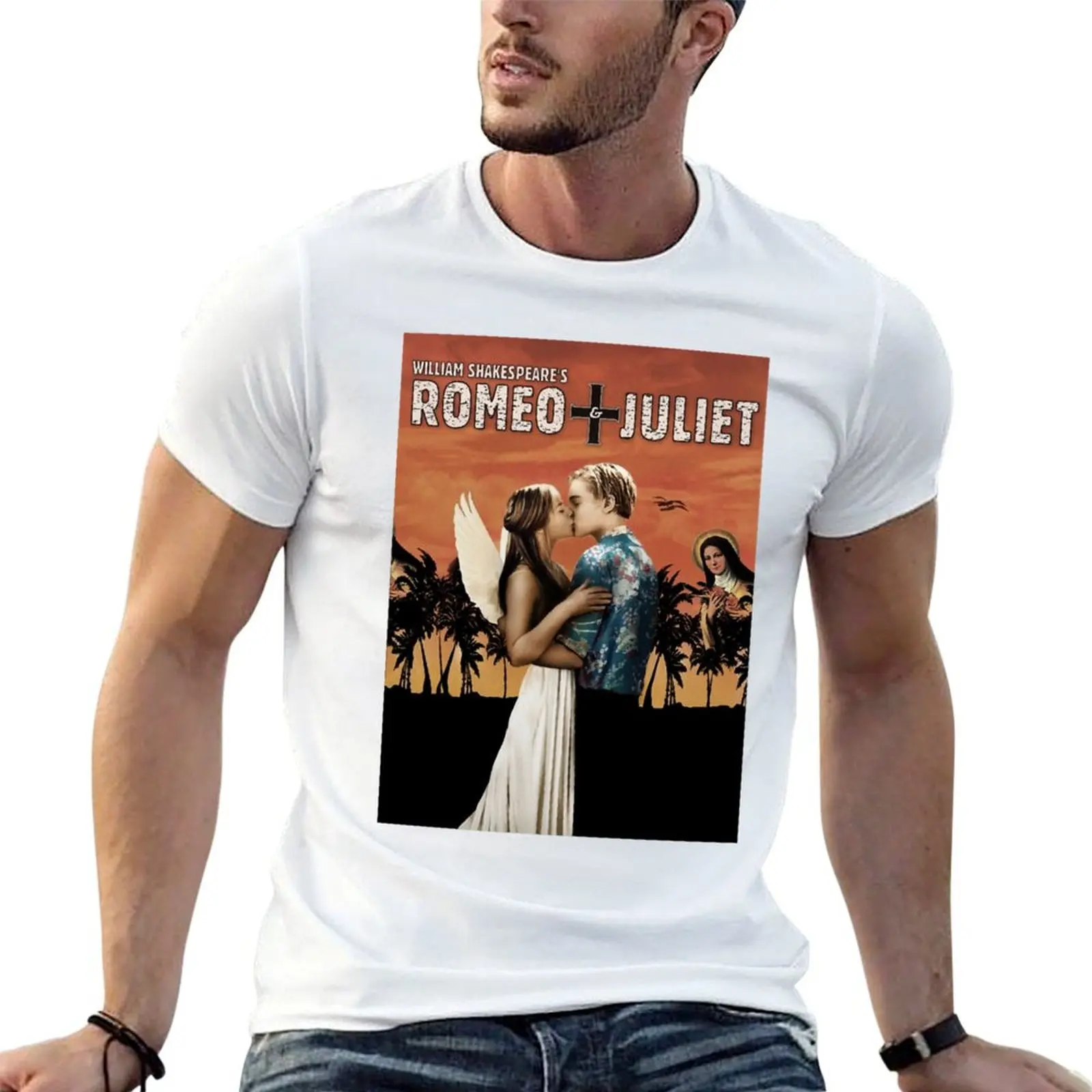 Romeo + Juliet -1996- Poster Promotion T-Shirt Casual Fashion Short Sleeve Cotton T-Shirt
