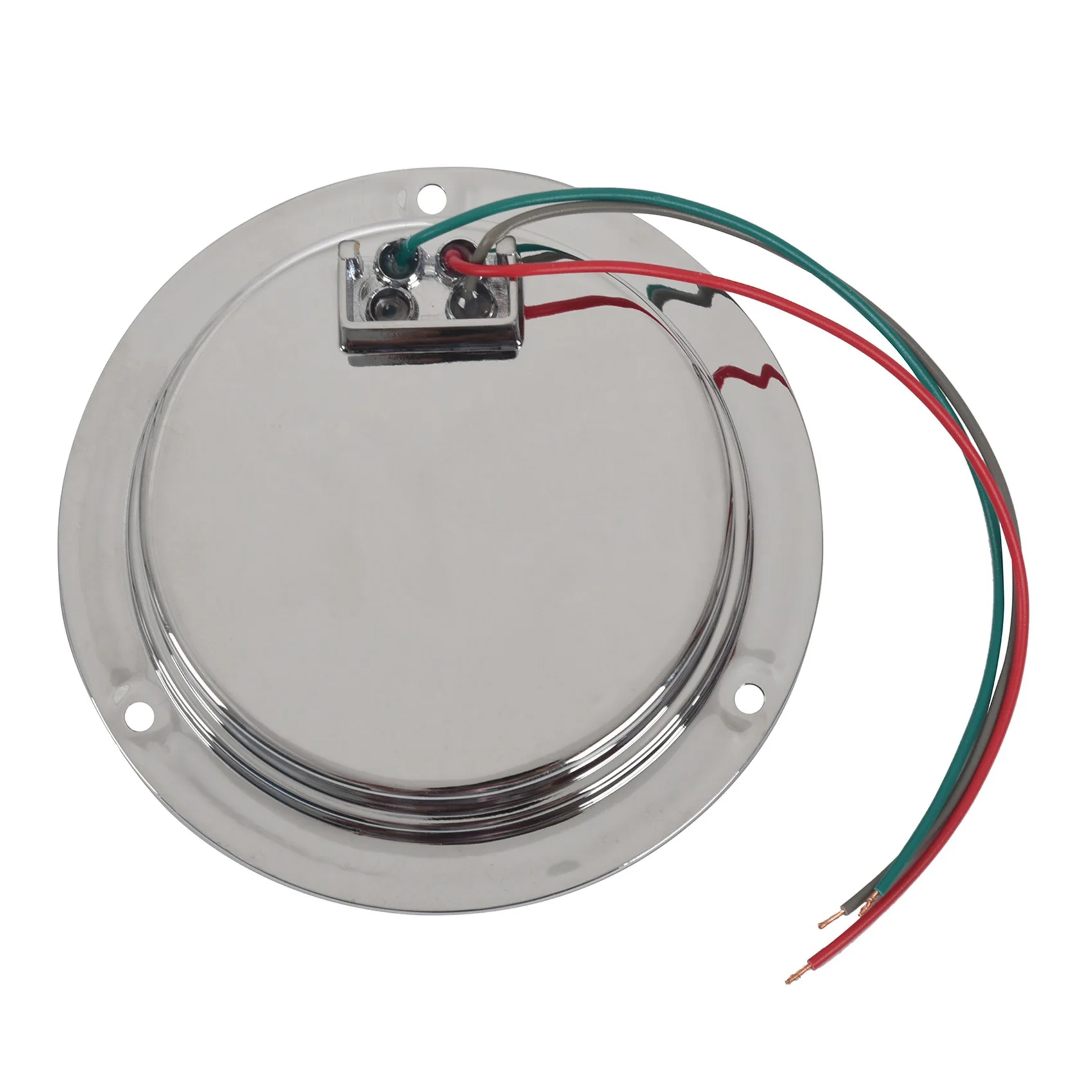 8 Pack Round LED Trailer Tail Lights Red 24 LED Flange Mount Waterproof Chrome 4 Inch Brake Stop Turn Lights