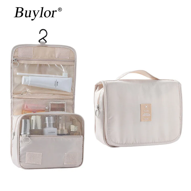 Buylor Women Makeup Bags Travel Cosmetic Storage Toiletries Organizer Hanging Bathroom Washing Bag Waterproof Storage Neceser