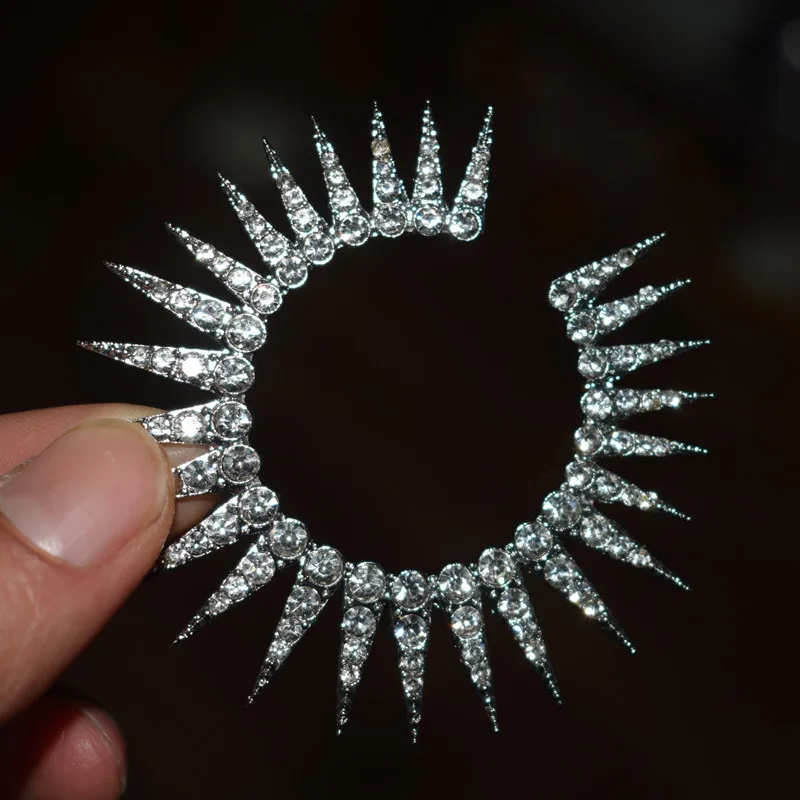 SKEDS Luxury Exquisite Shining Circle Crystal Earrings For Women  Fashion Exaggerated Lady Luxury Ear Rings Jewelry