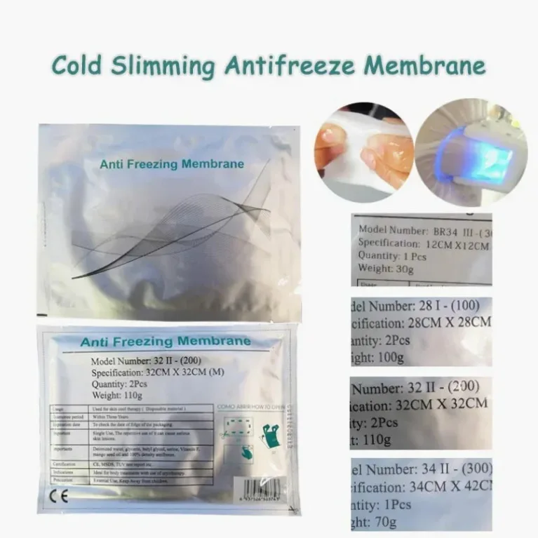 

New Arrival Cryotherapy Membrane Pads 34X42 Cm 32X32 28X28Cm Anti Freezeing Antcry For Freeze Machine