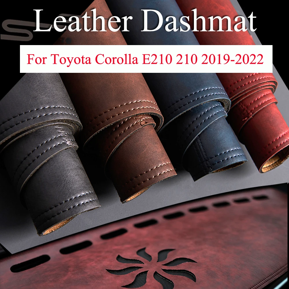 For Toyota Corolla E210 210 2019 2020 2021 2022 Dashboard Cover Board Mat Carpet Pad Sun Shade Retro Leather Cushion Accessory