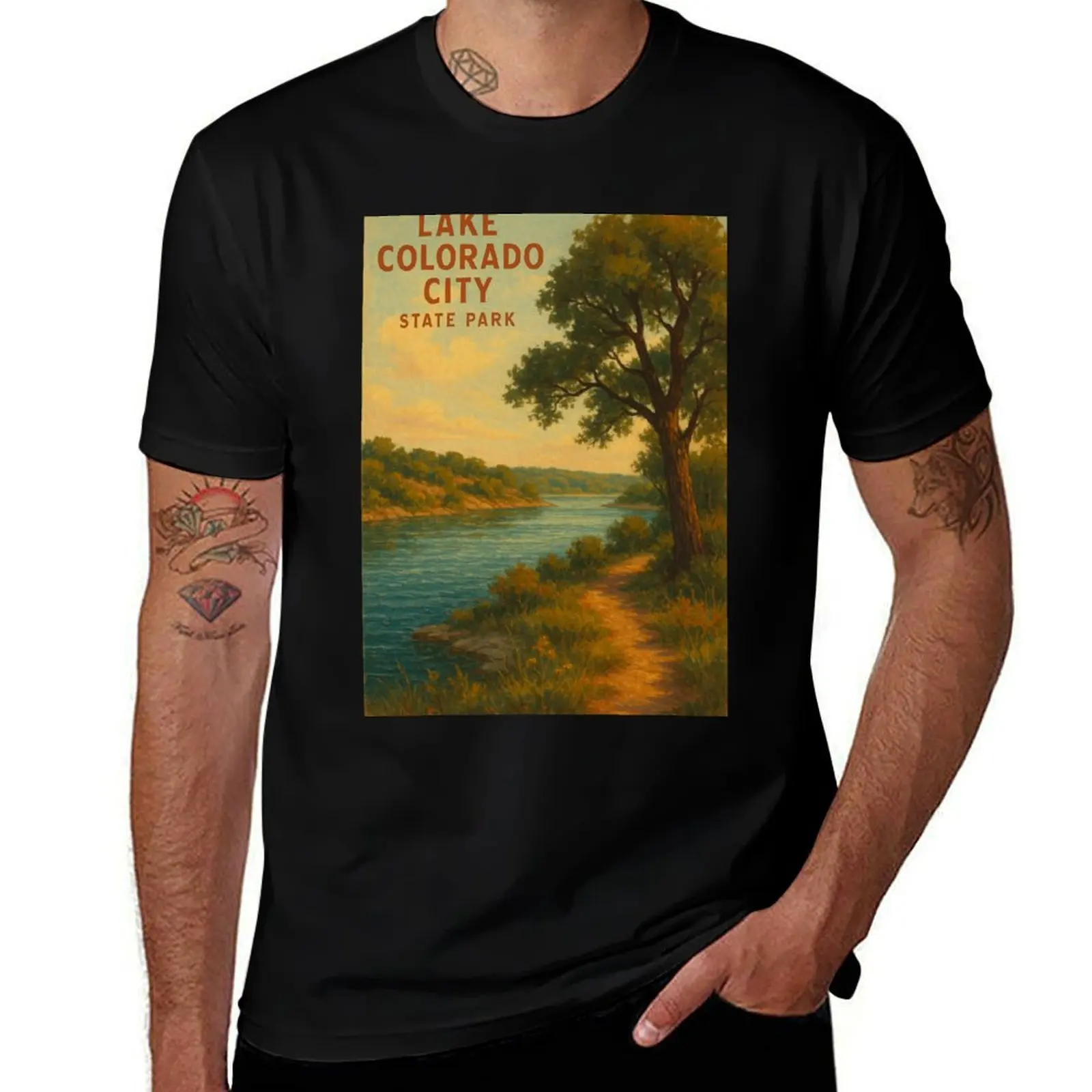

Lake Colorado City State Park Riverbank Trail T-Shirt summer top summer 2025 Louboutins vintage clothes cotton t shirt men