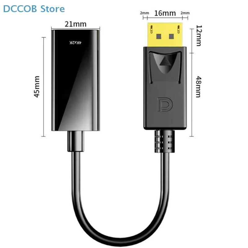 Unit 4K Display Port to HDMI-Compatible Video Sound Cable Adapter for PC, HD TV and Projector, DP to HDMI Converter Cable