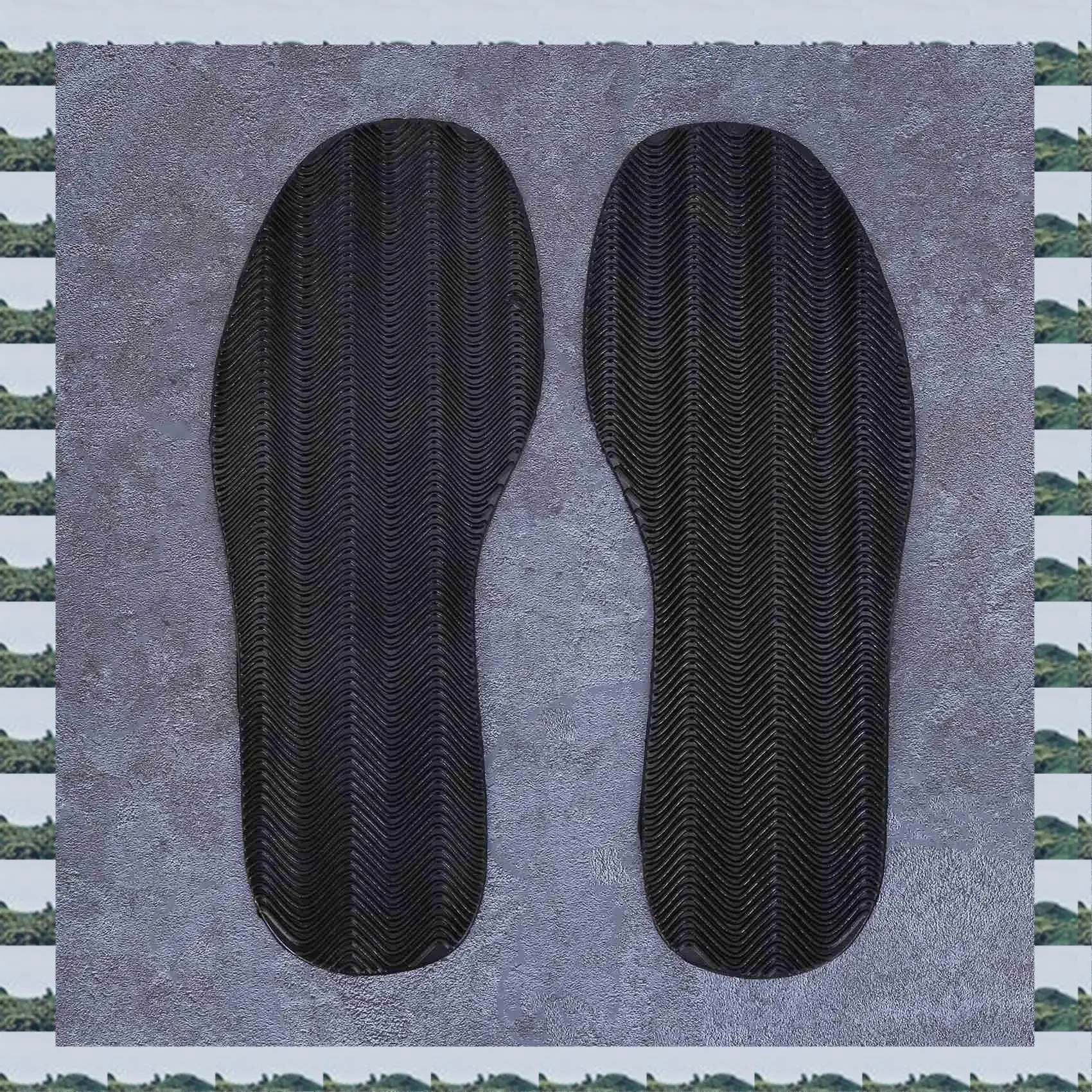 

ABQR 3 Pair DIY Stick On Full Soles Heel Palm Shoe Repair Anti-Slip Grip-Rubber Pads - 29X11.5X0.2Cm