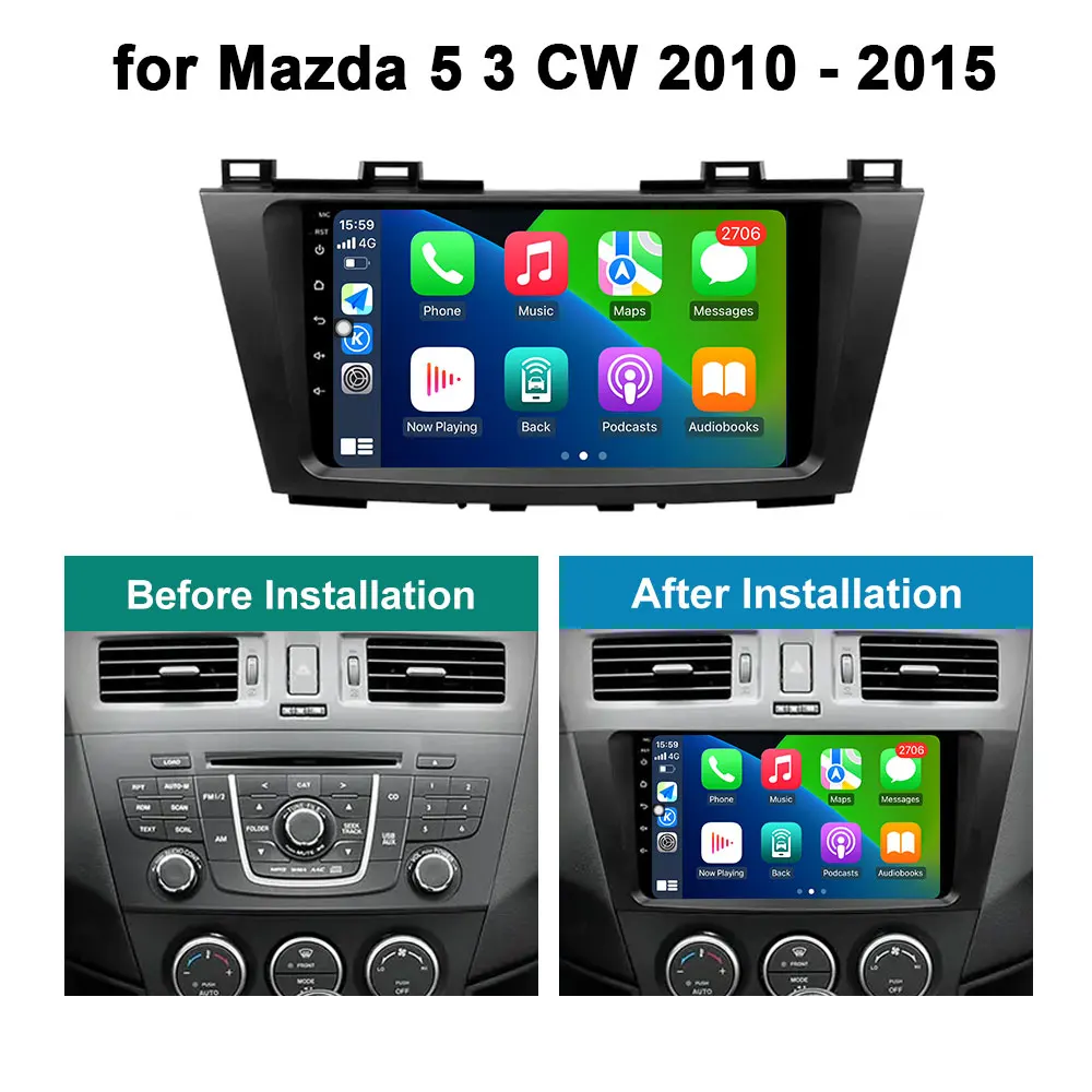 Pemutar Video Radio Multimedia mobil Android OS GPS Navigat0ion untuk Mazda 5 3 CW 2010 - 2015 DSP Stereo Autoradio BT WiFi layar HD