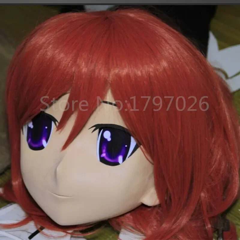 

Латексная маска ручной работы на всю голову, фетиш, женский кигуруми, косплей, трансвестит, маска кигуруми, цвет волос для глаз, можно настроить