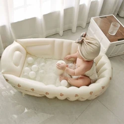 Cartoon Pattern Baby Inflatable Bathtub 90x55x30cm Foldable PVC Indoor Swimming Pool for Infants Summer Kids Water Fun Game