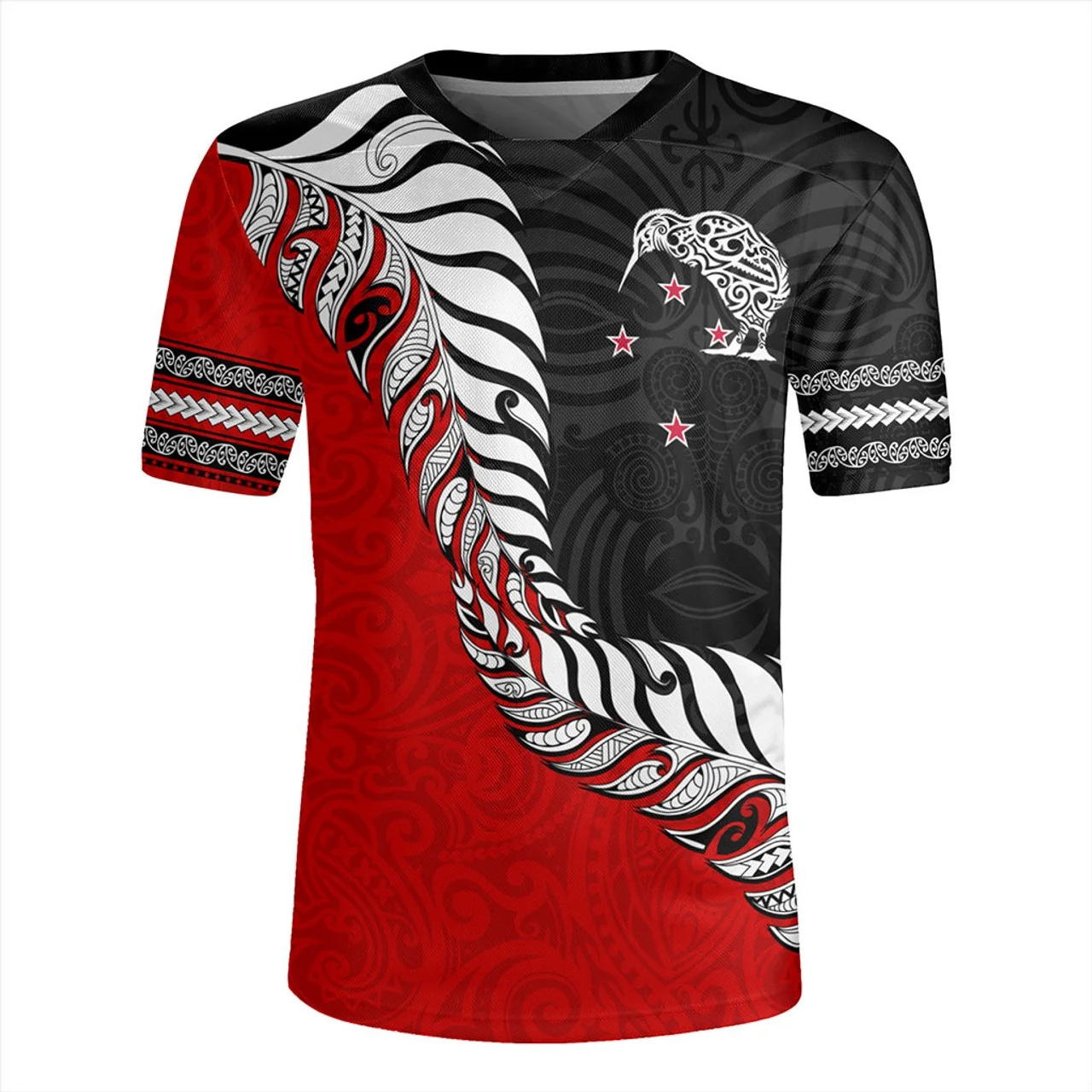 3D New Zealand Rugby-Jersey Silver Fern Flag Styles Printing V Neck T Shirt NZ AOTEAROA V-Neck T-Shirts Men Cool Short Sleeves