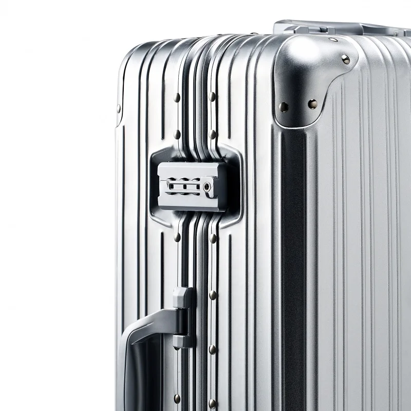 All-Aluminum Magnesium Alloy Luggage Suitcases Travel Password Trolley Medium size luggage Case 20 Travel Luggage Metal