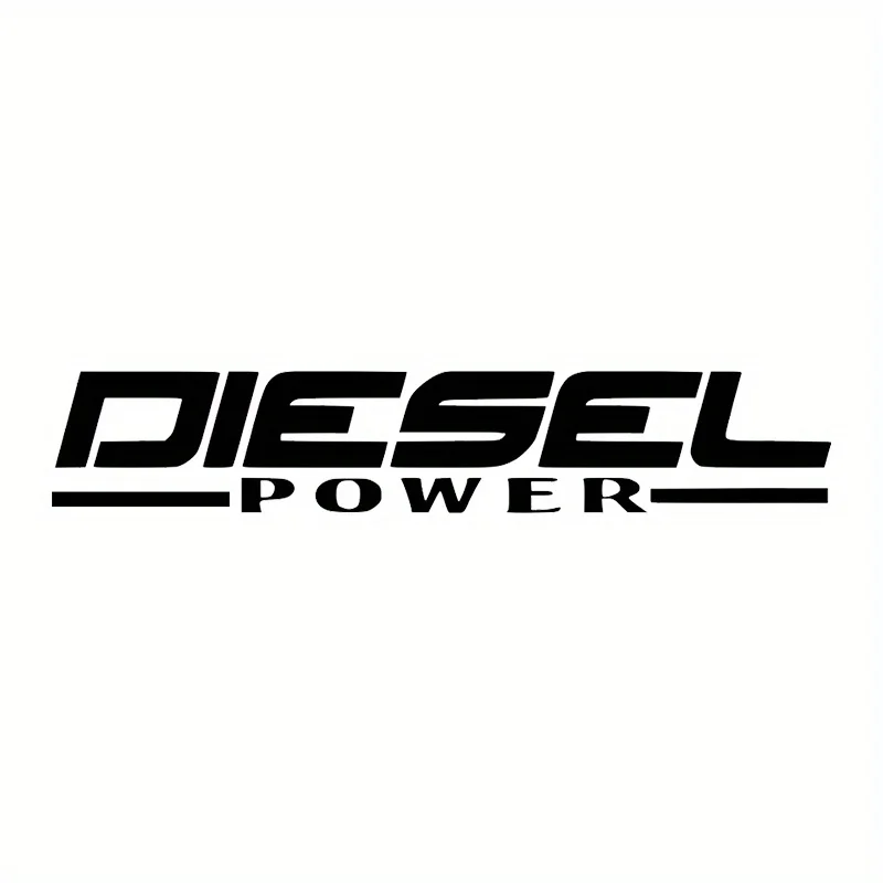 2D Flat Diesel-Powered Decorative Stickers - Bold Yellow Car Decals on a Black Background, Suitable for Cars Trucks, Motorcycles