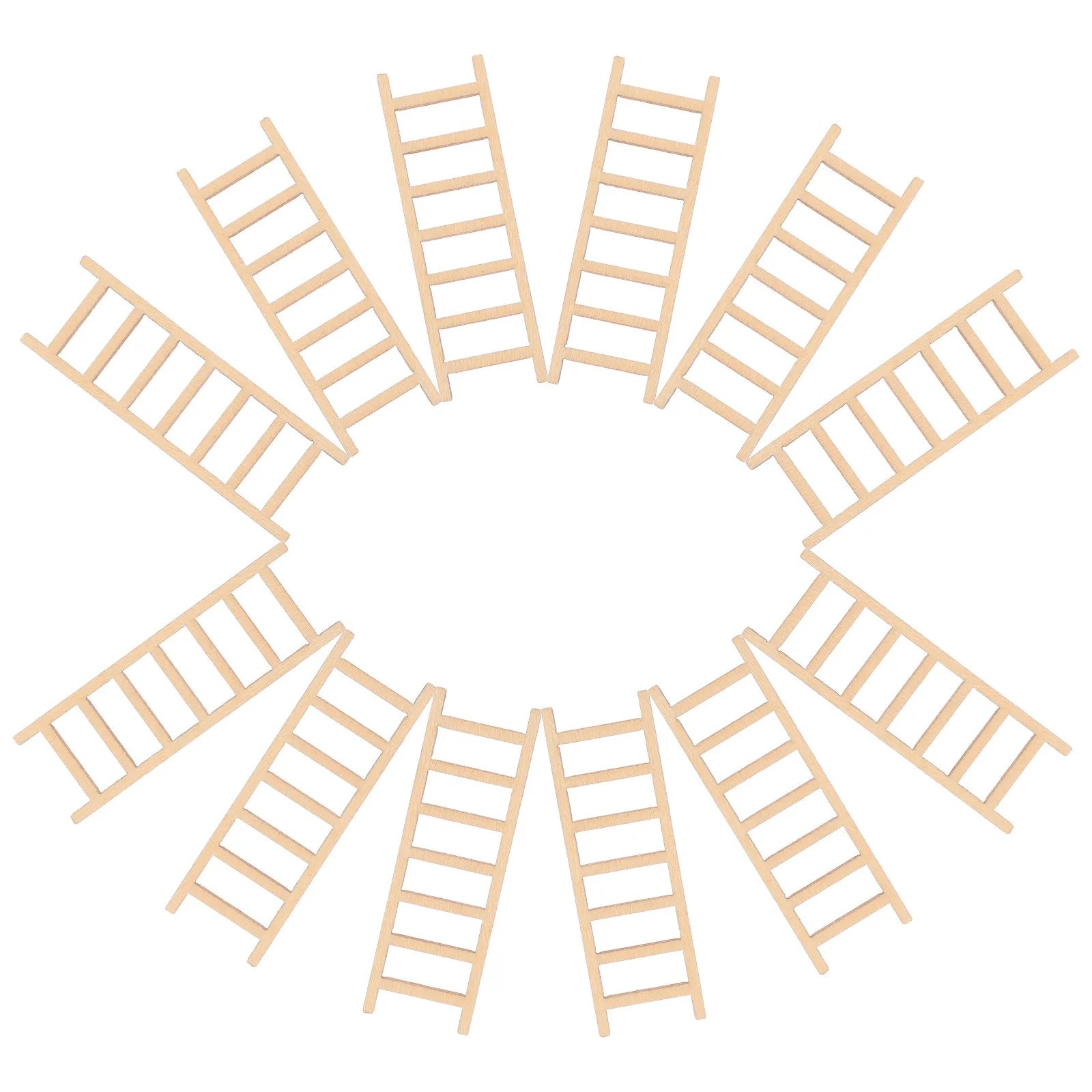 

20Pcs Wooden Stairs Simulation Ladder Decoration Mini House DIY Bonsai Use Micro Landscape Sand Table Photography Props