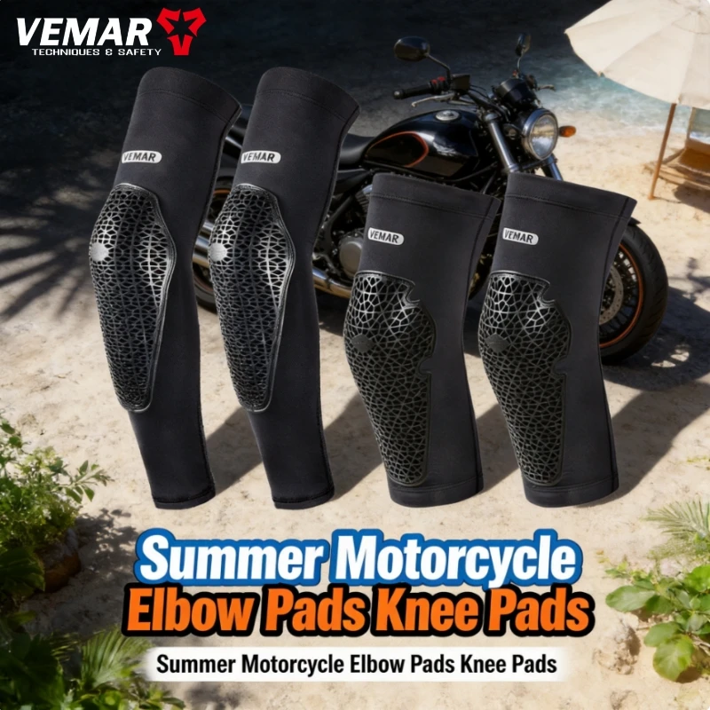 

VEMAR Summer Cooling Ice Sleeve Motorcycle Knee/Elbow Pads Men Women Cycling Riding Breathable Motocross Elbow Guards Knee Brace
