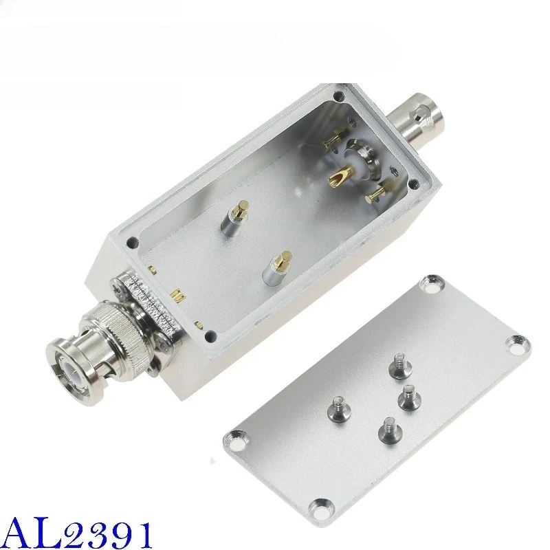 AL2391 coaxial male BNC to female shielded aluminum box Al M-F impedance matching bandpass fil-ter DIY