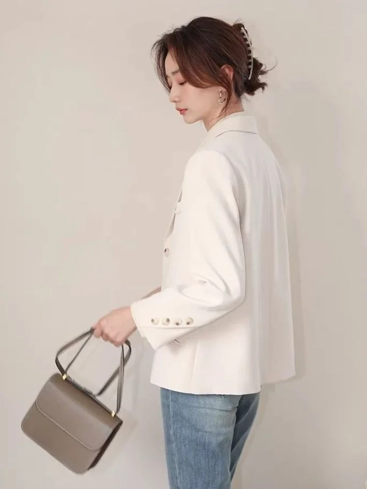 Women's 2025 New Korean Petite Niche Design Solid Slim Fit Blazer High Quality Slimming Minimalist Work Spring Autumn
