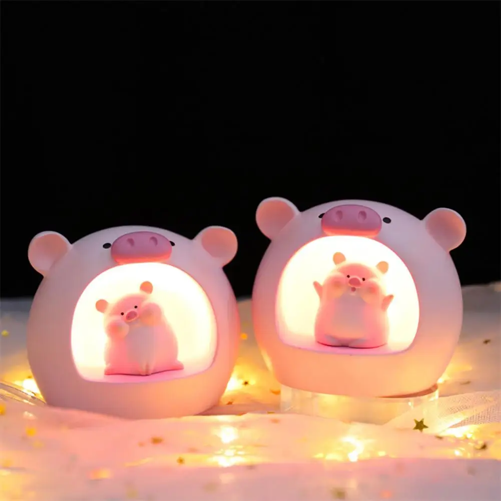 Cartoon Night Light  Useful Cartoon LED Lamp Birthday Christmas Gift  Long Lifespan Cartoon Pig Lamp