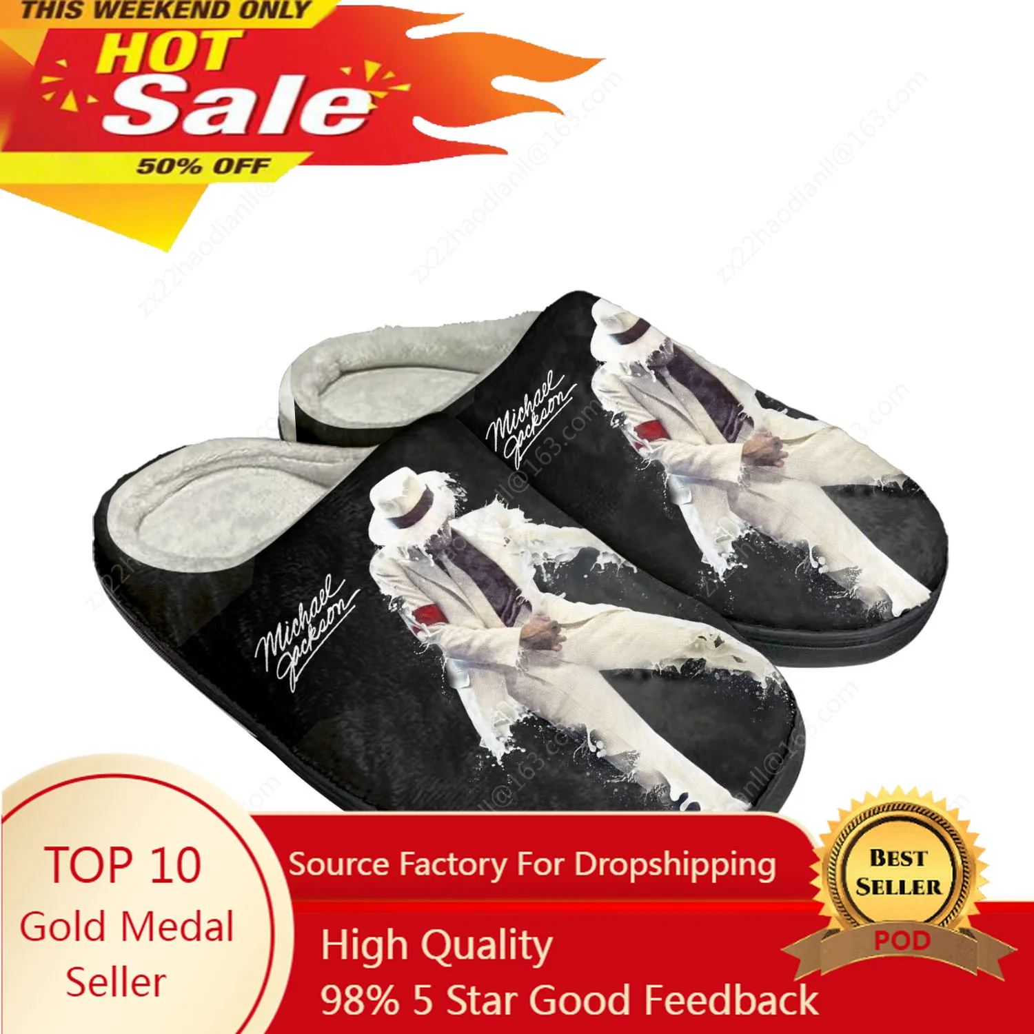 

Michael Jackson Pop Singer Dancer Home Cotton Custom Slippers Mens Womens Sandals Plush Bedroom Keep Warm Shoe Thermal Slipper