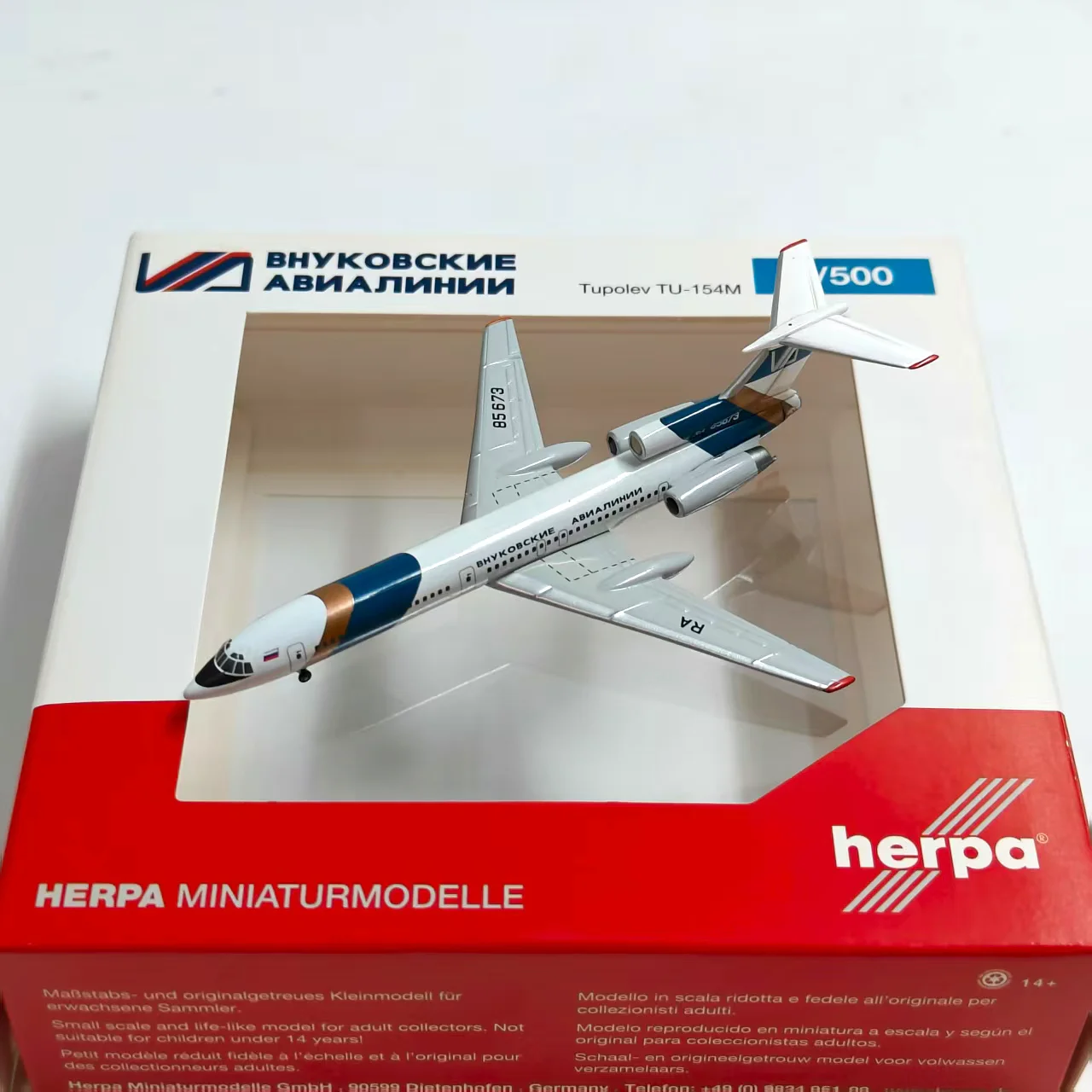 

Diecast 1:500 Scale Herpa 534918 Venukov Aviation Picture Polev Tu-154M Alloy Aircraft Model Collectible Toy Gift Souvenir