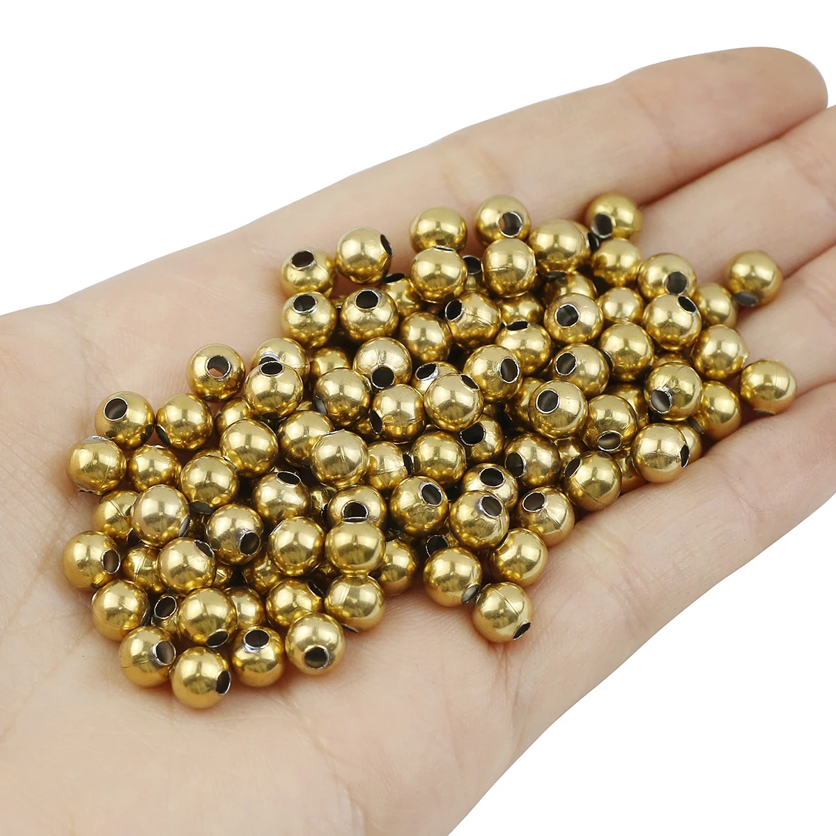 

30-100pcs 3mm 4mm 5mm 6mm 8mm Stainless Steel Round Gold Plated Spacers Loose Beads For Jewelry Making DIY Bracelets Accessories