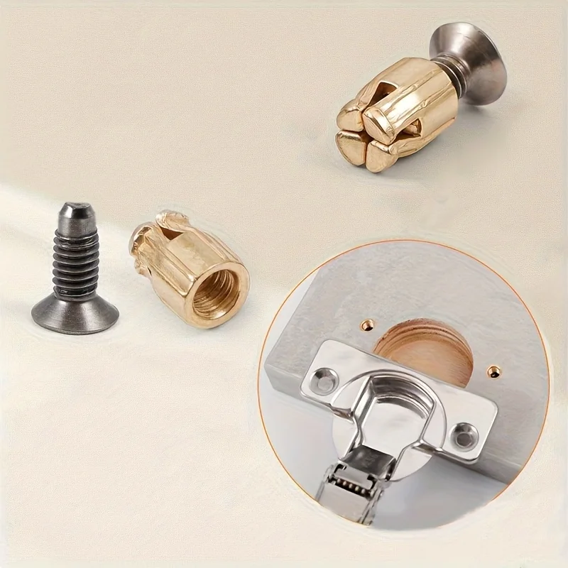 25 Pcs Hinge Repair Inserts, Reusable Fastener Inserts for Cabinet&Furniture Door Fix,Solid Wood Door Plate Reinforcement Kit image 2
