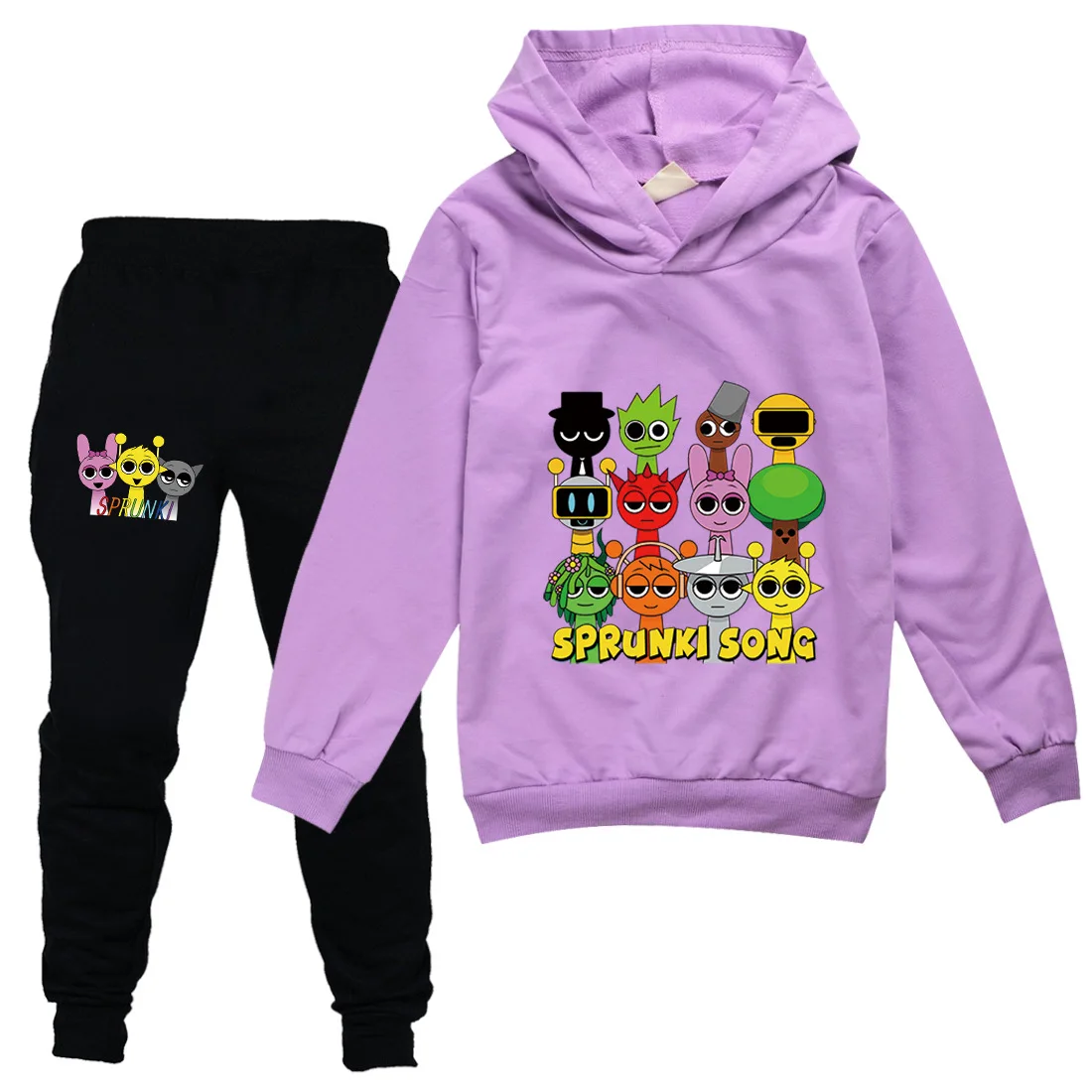 

Sprunki Clothes Kids Game Sprunky Incredibox Hoodie Boys Sweatshirts Pants 2pcs Set Girls Long Sleeve Tracksuit Children's Sets