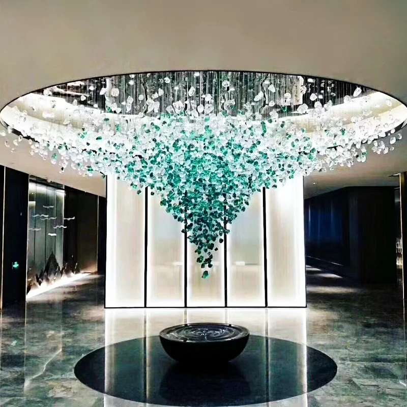 Large Stone Crystal Chandelier For Living Room Villa Hotel Hall Salon Large Crystal Ceiling Chandeliers