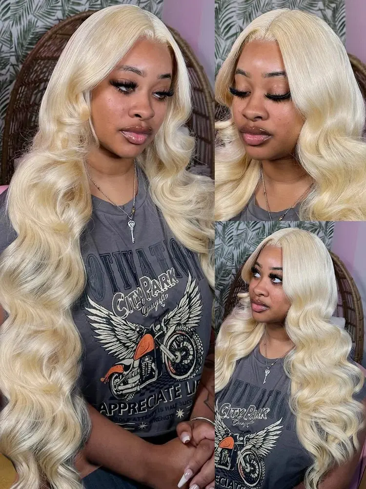 Blonde 613 150 Density HD Lace Wig 13x6 Human Hair 13X4 Frontal Blonde Colored   26 Inch Body Waves Glue-Free Waves Wig