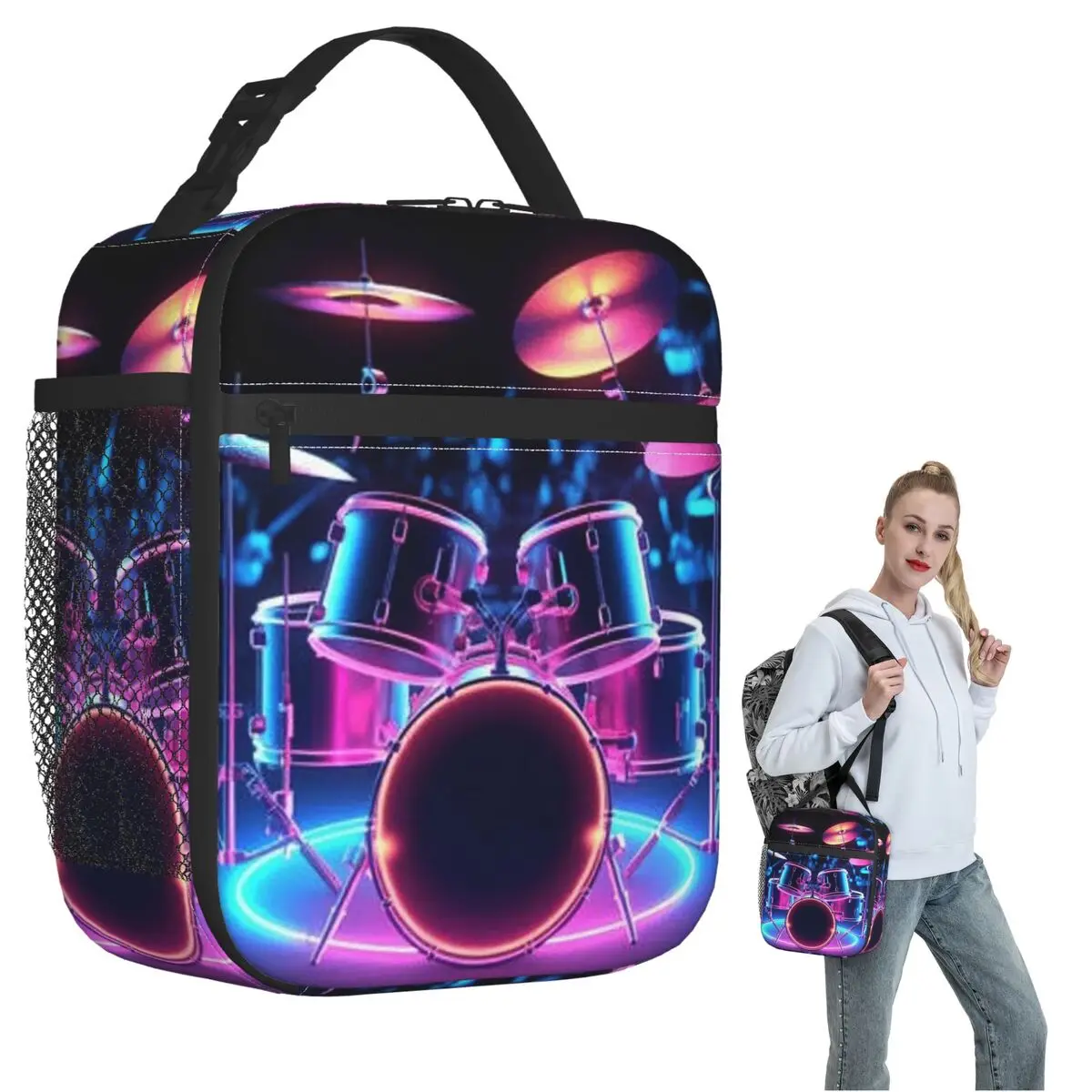 Shelf Drum Electronic Drum Insulated Lunch Bag for Women Children Leakproof Food Boxes Thermal Lunch Box Tote