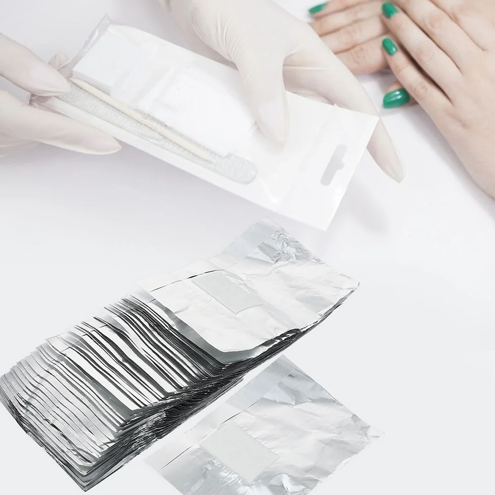 

150 Pcs Polish Remover Fingernail Pads Gel Foil Removing Wrap Aluminum for Nails Removal