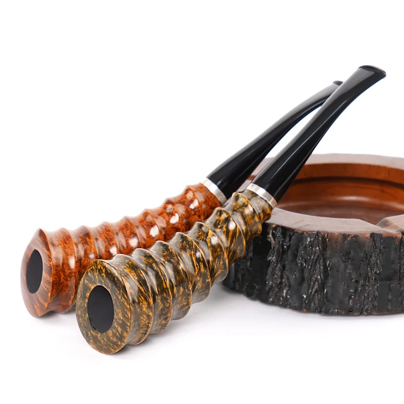 Briarwood Pipe with Silver Ring, Smoking Pipe, Handmade Horn Pipe, 3mm Smoking Filter, Advanced Tobacco Pipe