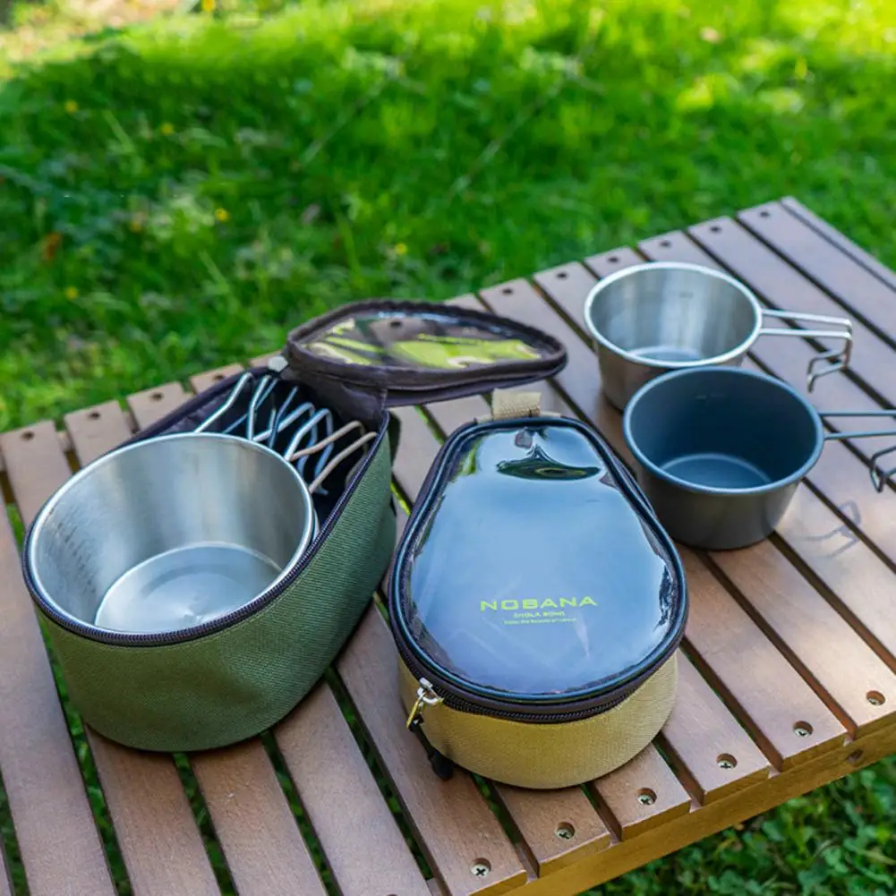 Portable Outdoor Shera Bowl Storage Bag Zipper Bowl Storage Bag Camping Folding Cutlery Set Bag for Camping