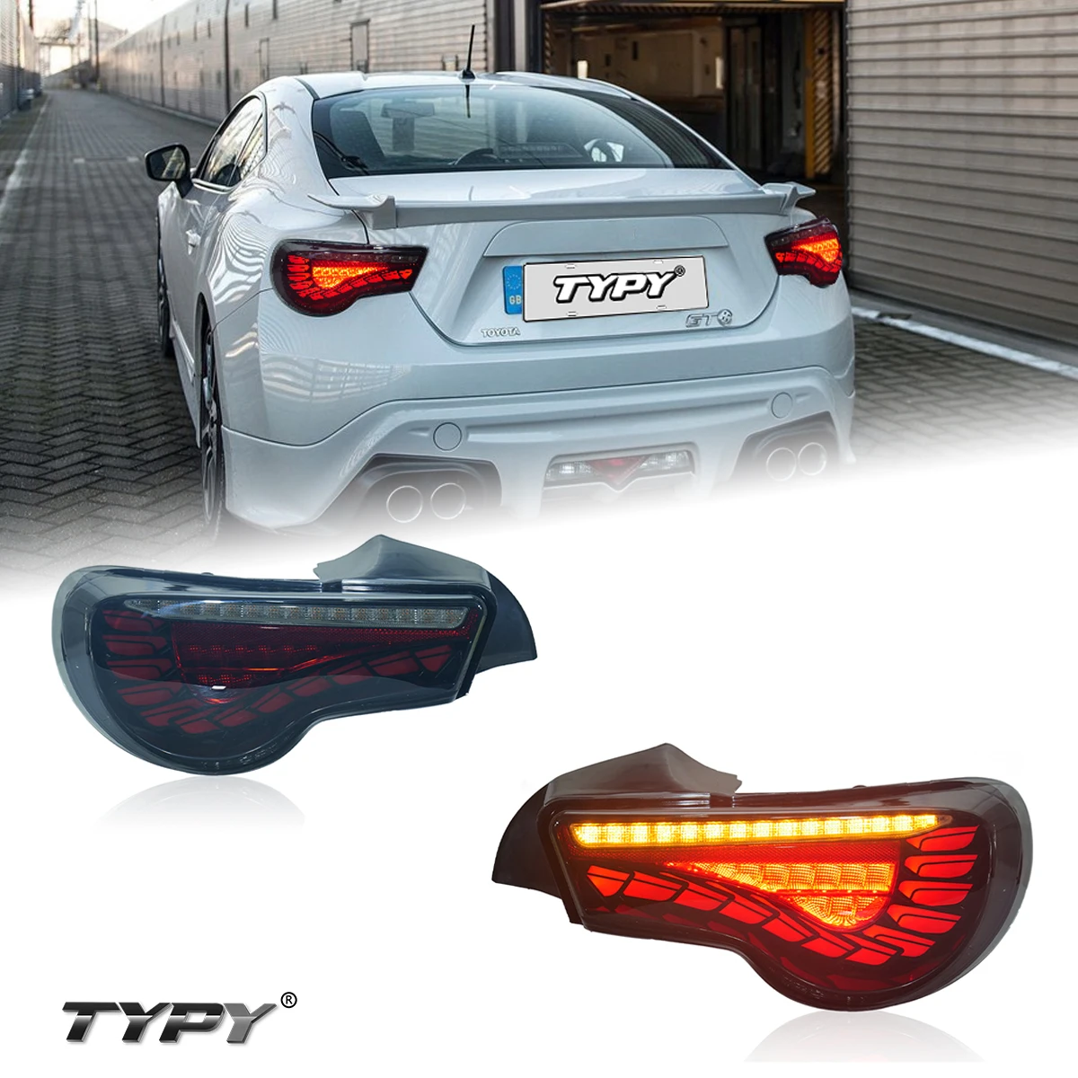 

TYPY Car Tail Lights For TOYOTA GT86 SUBARU 2012-2020 Full LED Mod Water Flow Direction Traffic Light Assembly