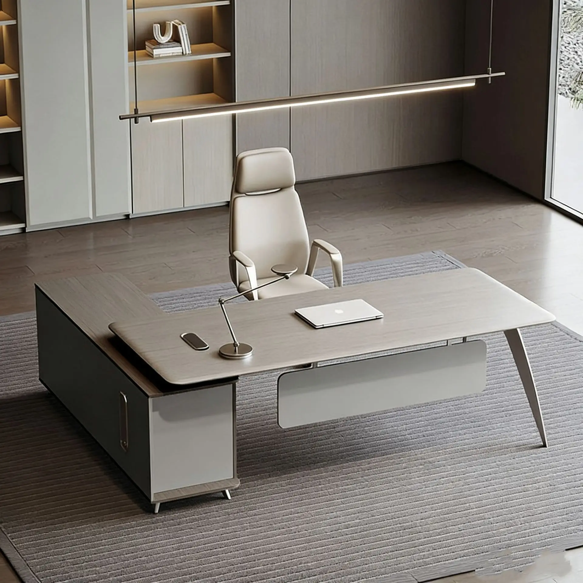 High-end boss table, desk, high-end atmosphere, president table, chairperson's office chair combination