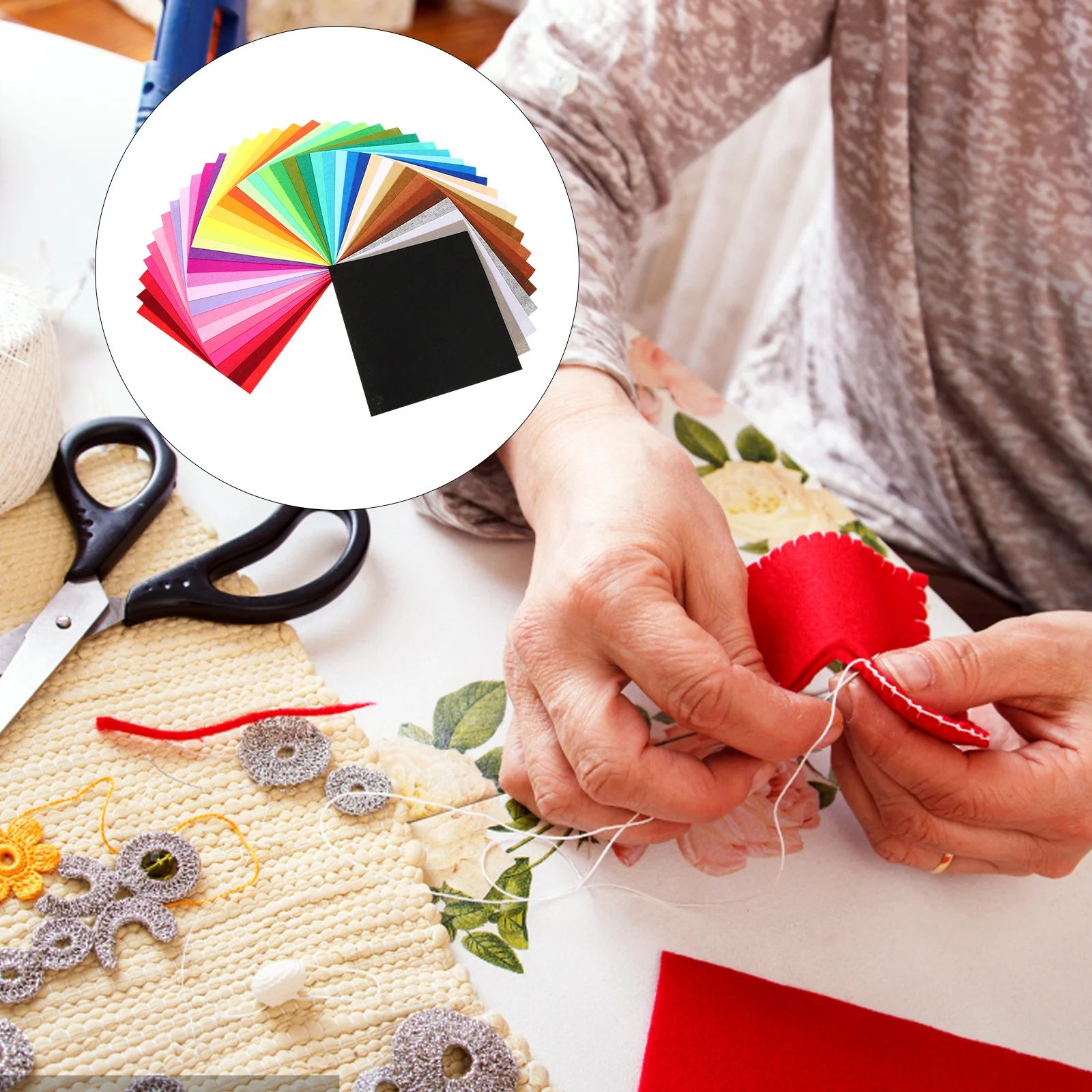 

40 Sheets Nonwoven Felt Fabric for Crafts DIY Sewing Activities Children Educational Art Craft Kit Classroom Fun