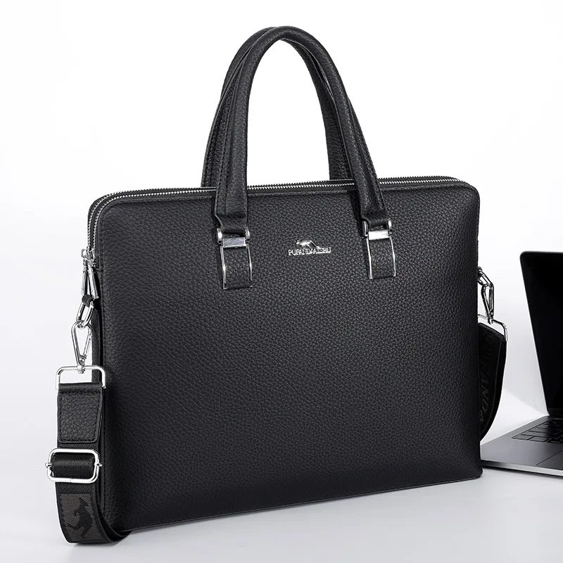 

Factory Wholesale Men's Handbag Cross-Border Kangaroo Cross-Border Cross-Body Leather New Briefcase Bag