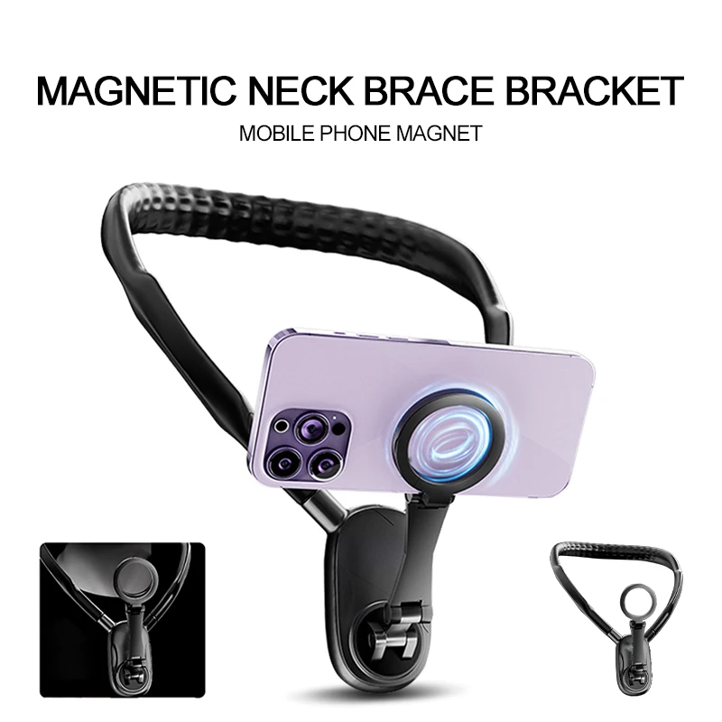 

Silicone Magnetic Phone Holder For iPhone 15 14 Pro Max Neck Mount Hold For Samsung Xiaomi Oneplus Vlog Sport CameraAccessories