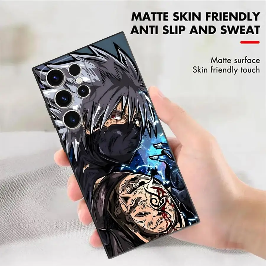 حافظة لهاتف سامسونج جالاكسي S21 FE S20 S23 Ultra S25 Edge S24 Plus غطاء هاتف ناعم أسود رائع هاتاكي كاكاشي