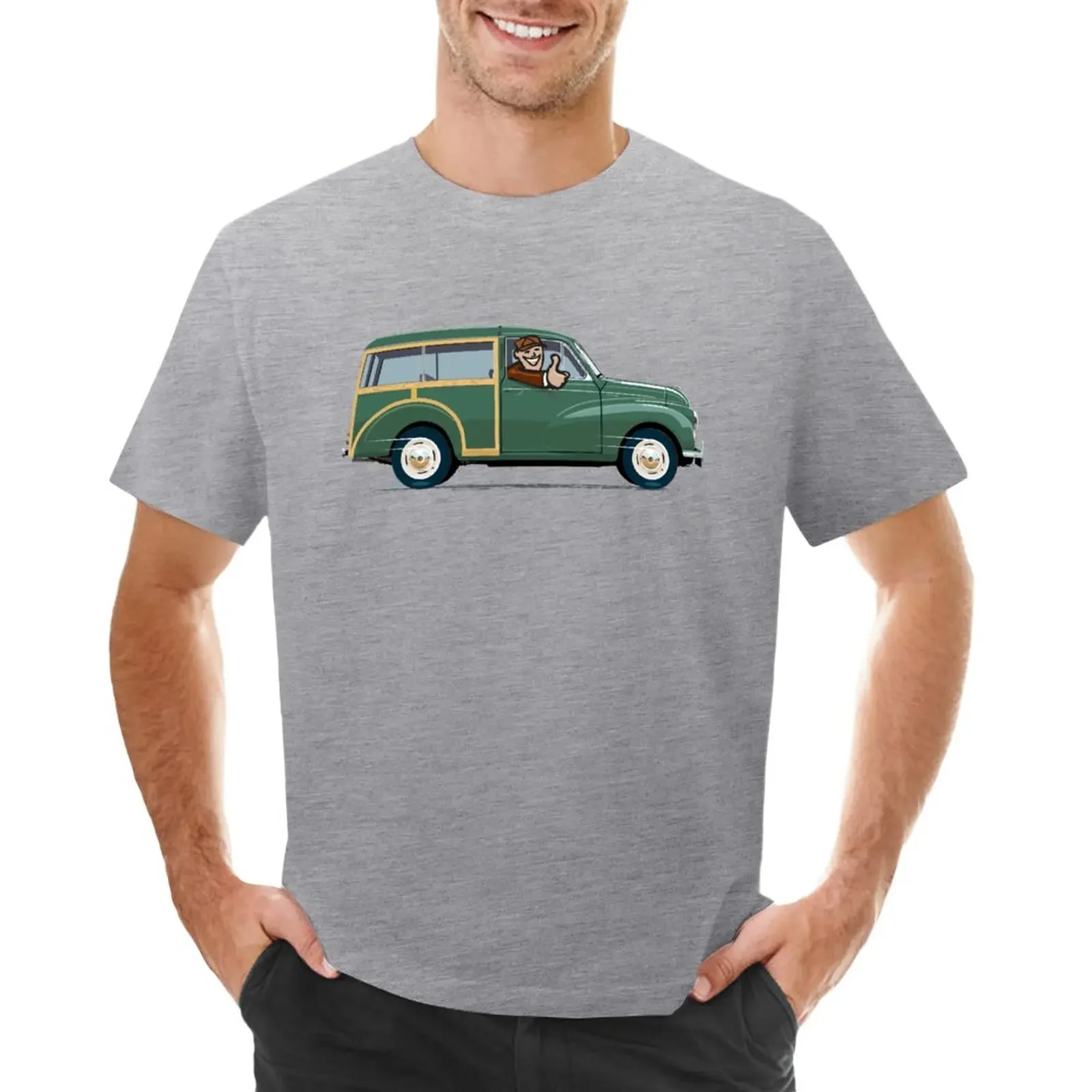 

Morris Minor Traveller in Almond green T-Shirt summer tops oversizeds Aesthetic clothing plain t shirts men