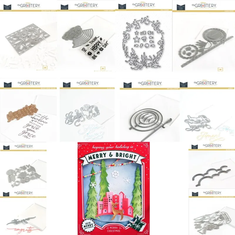 Troqueles de corte de metal con diseño de faroles, campanas y guirnaldas de flores para álbumes de recortes DIY, manualidades, troqueles de corte y plantillas para fotos
