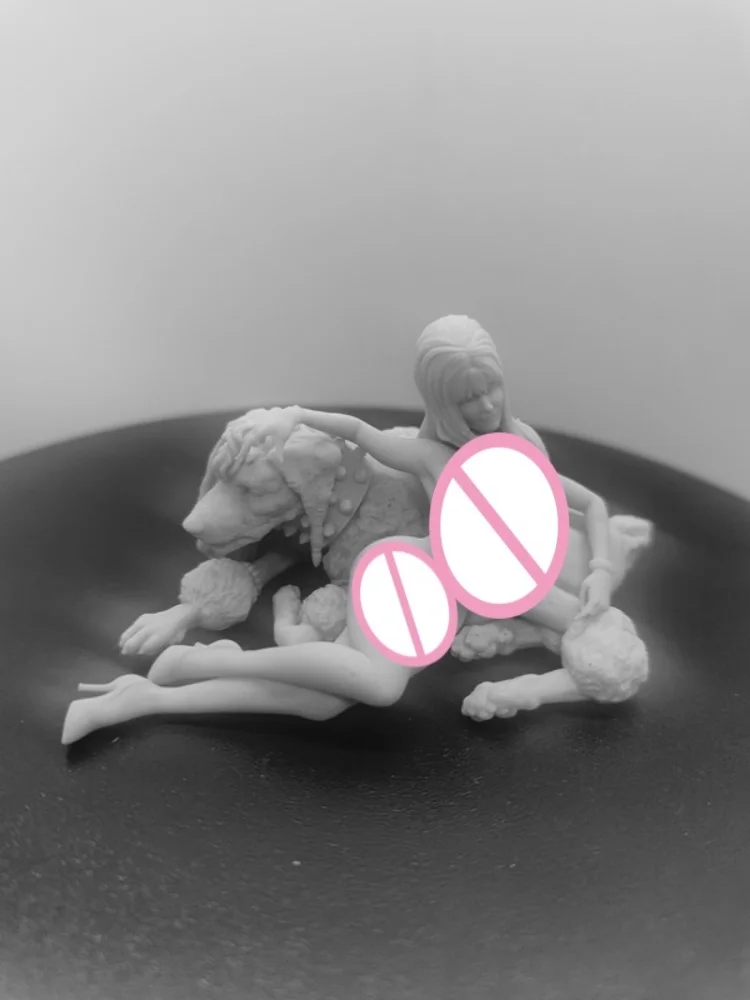 1/24 스케일 레진 피규어 섹시한 귀족 여성 개 위에 누워있는 상태 NSFW 두 가지 버전 조립 모델 키트 미조립 및 미도색 3D 장난감